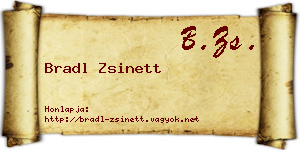 Bradl Zsinett névjegykártya
